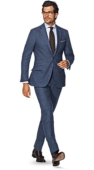 Blue bespoke menswear suit