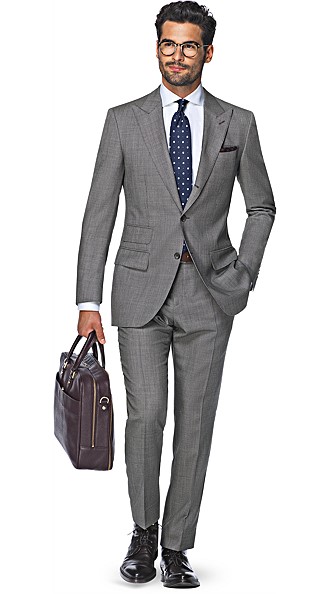 Grey birdseye bespoke suit