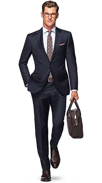 Navy custom business suit