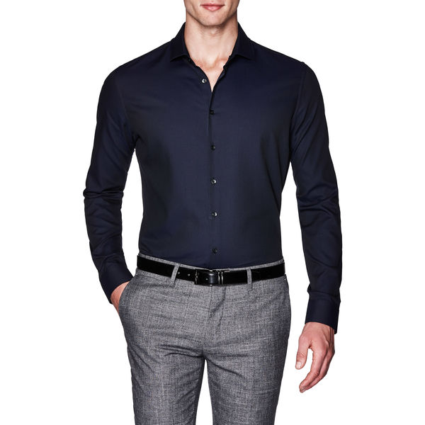 Navy tailored menswear shirt